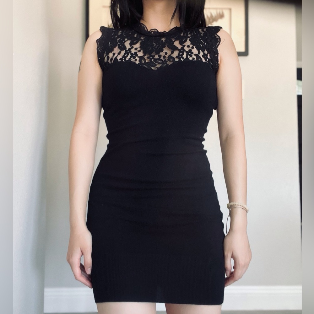 Bebe Black Bodycon Backless Mini Dress